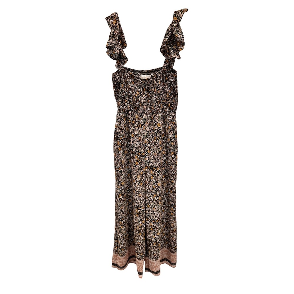 Audrey Parks Francesca's Floral Ruffle Strap Jumpsuit Women's Size S